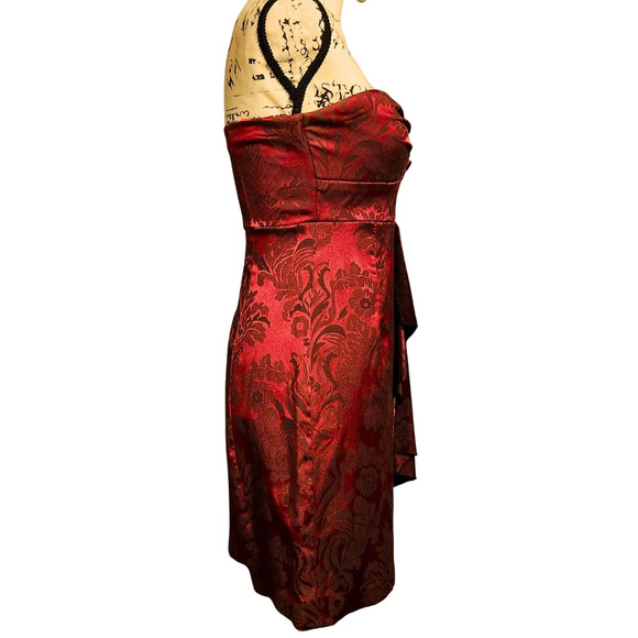 Sequin Hearts Strapless Mini Dress with Black Detail - Picture 2 of 9